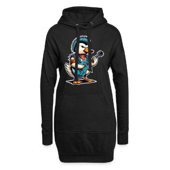 Ente Rock and Roll Gitarrist - Hoodie-Kleid - Schwarz - Vorne