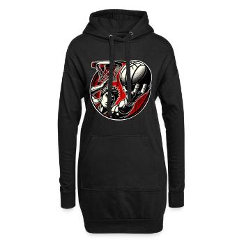 Basketball Basketballer - Hoodie-Kleid - Schwarz - Vorne