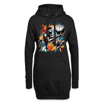 Basket-ball Joueurs de basket-ball - Sweat-shirt à capuche long Femme - noir - Devant
