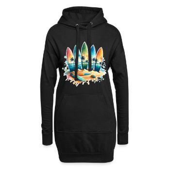 Surfen Surfer - Hoodie-Kleid - Schwarz - Vorne