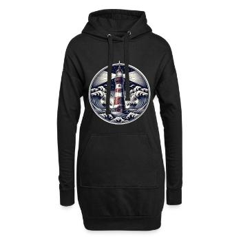 Phare - Sweat-shirt à capuche long Femme - noir - Devant