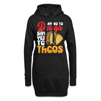Tacos - Sweat-shirt à capuche long Femme - noir - Devant