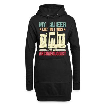 Ma carrière est en ruines Je suis archéologue - Sweat-shirt à capuche long Femme - noir - Devant