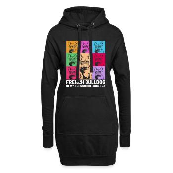 Bouledogue français - Sweat-shirt à capuche long Femme - noir - Devant