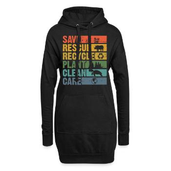 Jour de la Terre - Sweat-shirt à capuche long Femme - noir - Devant