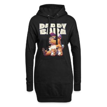Daddybara Capybara Vater Papa - Hoodie-Kleid - Schwarz - Vorne