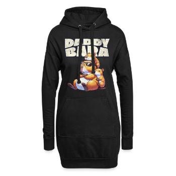 Daddybara Capybara Vater Papa - Hoodie-Kleid - Schwarz - Vorne