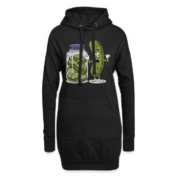 Gurke - Hoodie-Kleid - Schwarz - Vorne