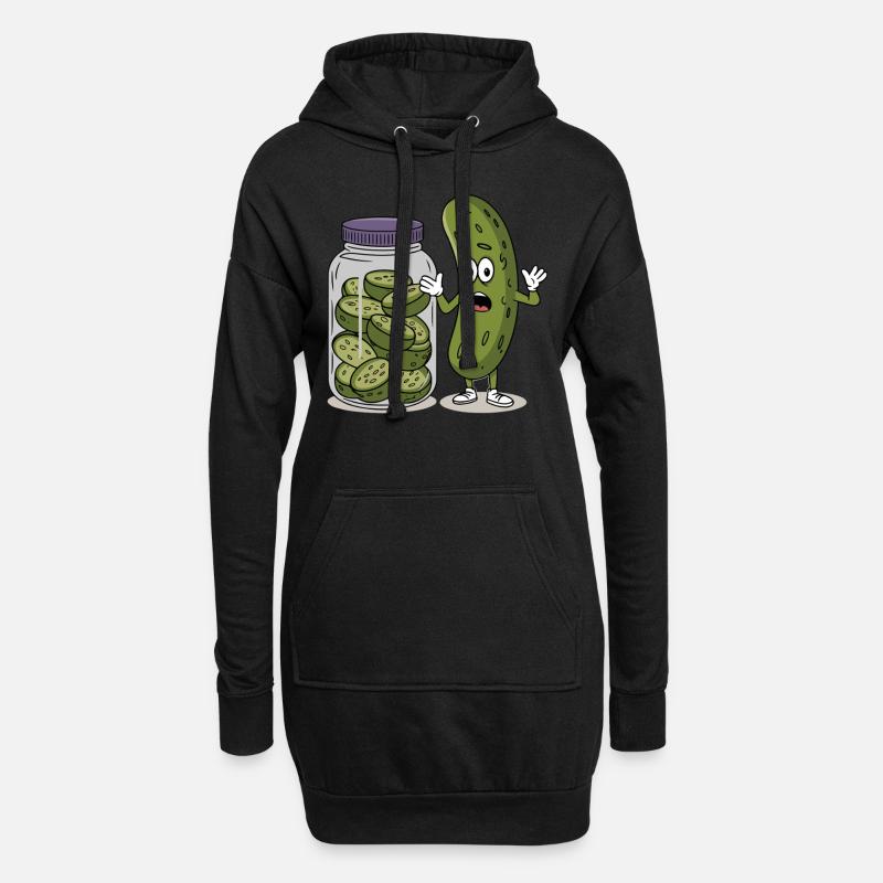 Gurke - Hoodie-Kleid - Schwarz