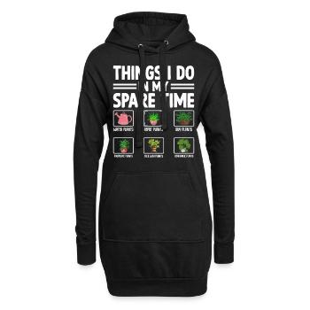 Ce que je fais pendant mon temps libre - Sweat-shirt à capuche long Femme - noir - Devant