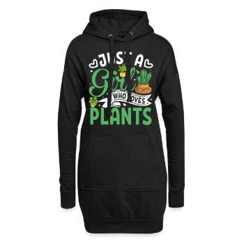 Just A Girl Who Loves Plants - Hoodie-Kleid - Schwarz - Vorne
