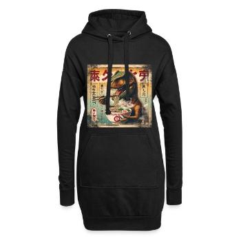 Ramen T Rex Grunge Poster Style - Hoodie-Kleid - Schwarz - Vorne