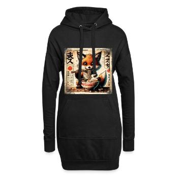Ramen Fox - Sweat-shirt à capuche long Femme - noir - Devant