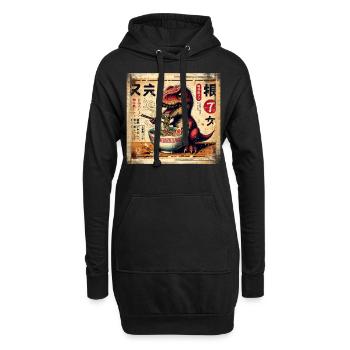 Ramen T Rex Dinosaure Grunge Poster Style - Sweat-shirt à capuche long Femme - noir - Devant