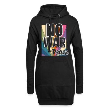 Paix Paix Liberté Pas de guerre - Sweat-shirt à capuche long Femme - noir - Devant