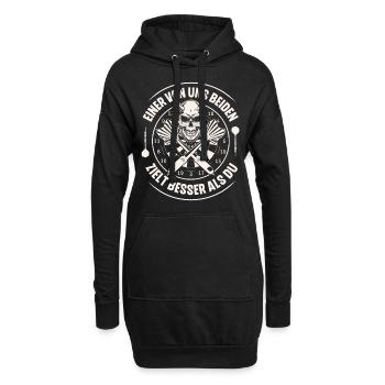 Darts Dartspieler Dart - Hoodie-Kleid - Schwarz - Vorne