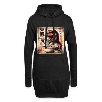 Ramen T Rex Dinosaurier Grunge Poster Style - Hoodie-Kleid - Schwarz - Vorne
