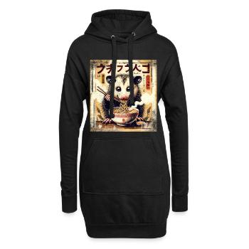 Ramen Opossum Grunge Poster Style - Hoodie-Kleid - Schwarz - Vorne