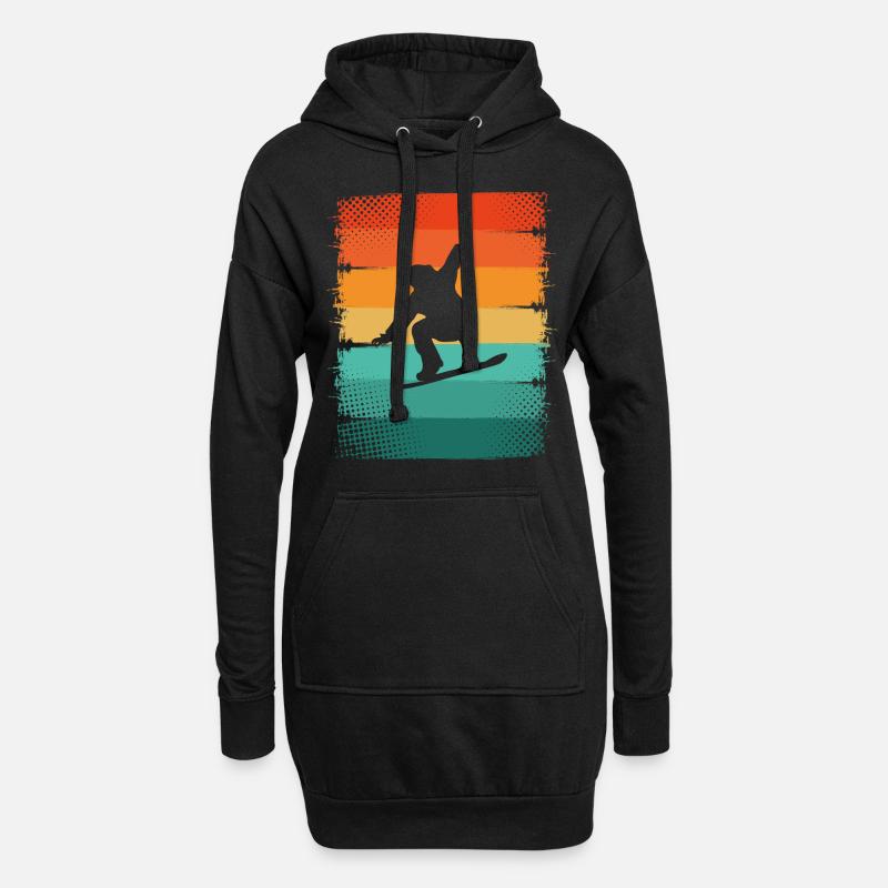 Snowboard - Hoodie-Kleid - Schwarz