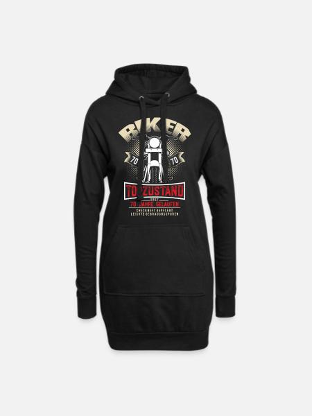 70. Geburtstag Motorradfahrer Motorrad - Hoodie-Kleid - Schwarz
