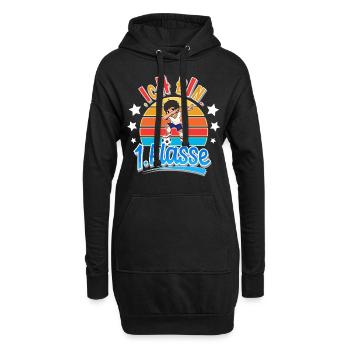 Ich Bin 1. Klasse Fußball Schulkind - Hoodie-Kleid - Schwarz - Vorne