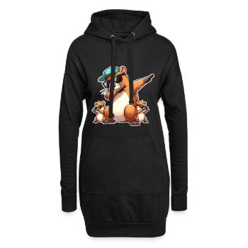 Capybara Papa Enfants Fils Fille - Sweat-shirt à capuche long Femme - noir - Devant