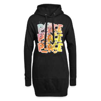 Paix - Sweat-shirt à capuche long Femme - noir - Devant