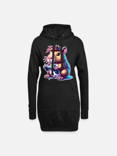 Capybara Gaming - Hoodie-Kleid - Schwarz