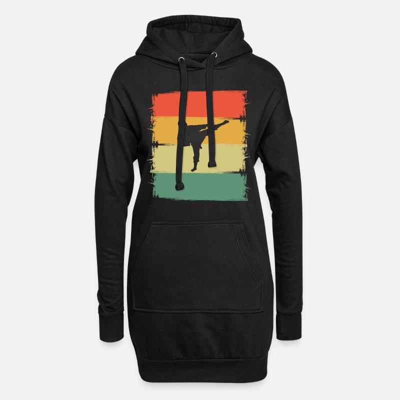 Karate - Hoodie-Kleid - Schwarz