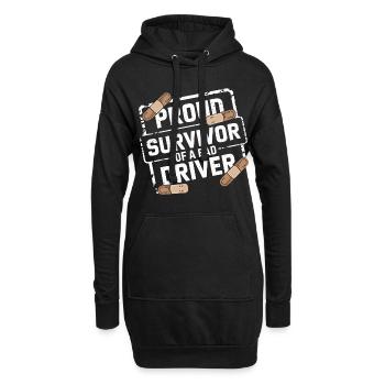 Proud Survivor Of A Bad Driver 2 - Hoodie-Kleid - Schwarz - Vorne