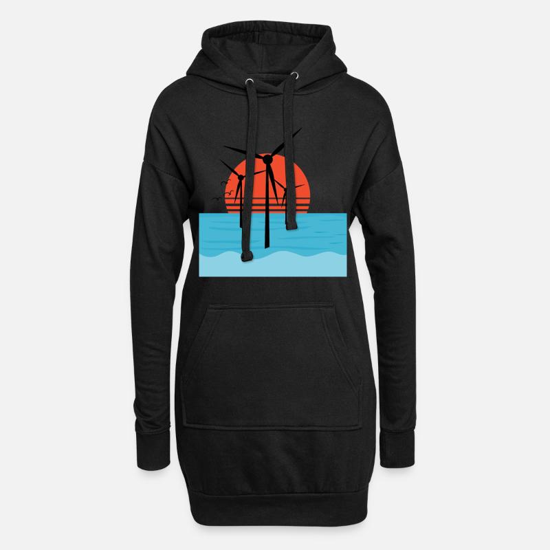 Windrad - Hoodie-Kleid - Schwarz