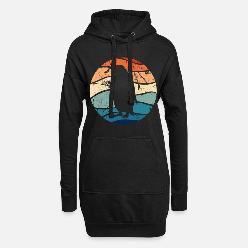 Pinguin Pinguine Tier Eis Vogel Retro Geschenk - Hoodie-Kleid - Schwarz
