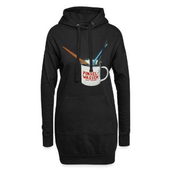Pinceau Eau Art Pinceau Jus Pinceau Peinture Verre - Sweat-shirt à capuche long Femme - noir - Devant
