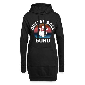Gutter Ball Guru 15 - Hoodie-Kleid - Schwarz - Vorne