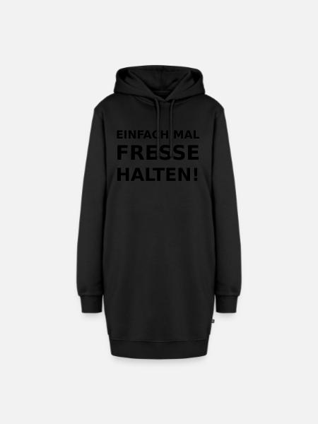 Einfach mal Fresse halten! - Hoodie-Kleid - Schwarz