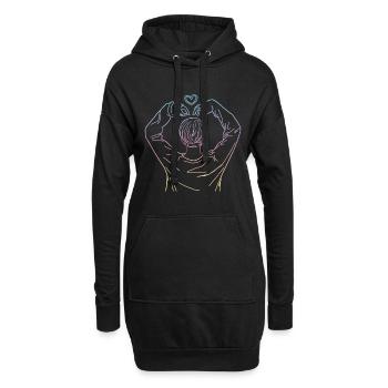 Coeur kpop koreapop KPOP idée cadeau - Sweat-shirt à capuche long Femme - noir - Devant