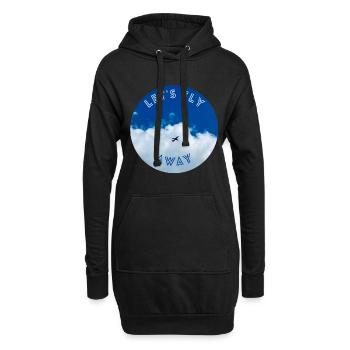 Let's fly away, the theme with the plane in the sky. aviation - Hoodie Dress - black - Front