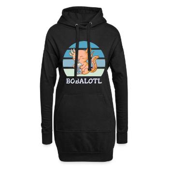 Boba Bubble Tea Axolotl Bobalotl - Sweat-shirt à capuche long Femme - noir - Devant
