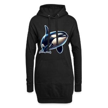 Orque Épaulard - Sweat-shirt à capuche long Femme - noir - Devant