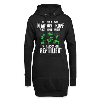 Reptilien/Haustiere/Stimmen/Reptil/Schlangen/Echse - Hoodie-Kleid - Schwarz - Vorne