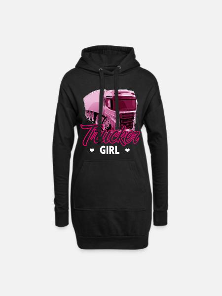 Trucker Girl - Hoodie-Kleid - Schwarz