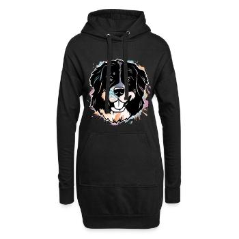 Bouvier bernois - Sweat-shirt à capuche long Femme - noir - Devant