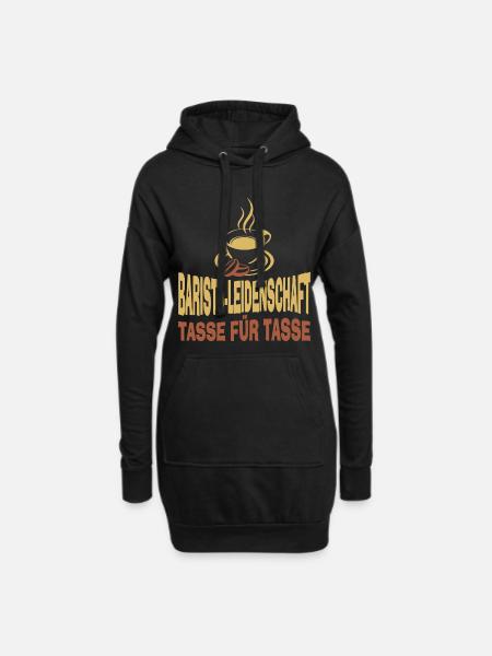 Barista Leidenschaft Siebträger Kaffee Geschenk - Hoodie-Kleid - Schwarz