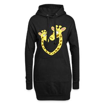 Giraffenherz - Hoodie-Kleid - Schwarz - Vorne