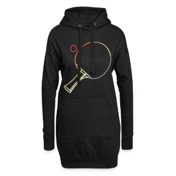 Croquis de tennis de table - Sweat-shirt à capuche long Femme - noir - Devant