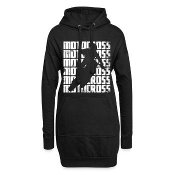 Graphismes de motocross - Sweat-shirt à capuche long Femme - noir - Devant