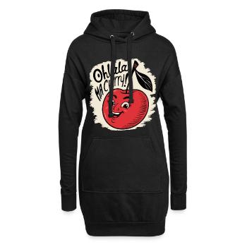 Ohlala Ma Kirsche Geschenkidee Süßes Mädchen - Hoodie-Kleid - Schwarz - Vorne