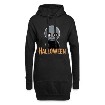 Petit squelette motif d’Halloween - Sweat-shirt à capuche long Femme - noir - Devant