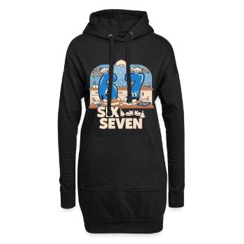 67 mèmes : cadeau italien de pâtisserie drôle - Sweat-shirt à capuche long Femme - noir - Devant