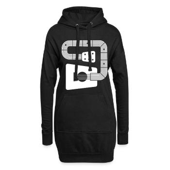 guitare abstraite - Sweat-shirt à capuche long Femme - noir - Devant